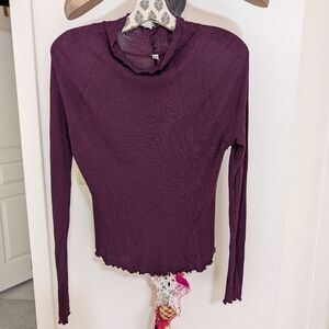 Free People Intimately Lettuce Edge Mock Turtleneck